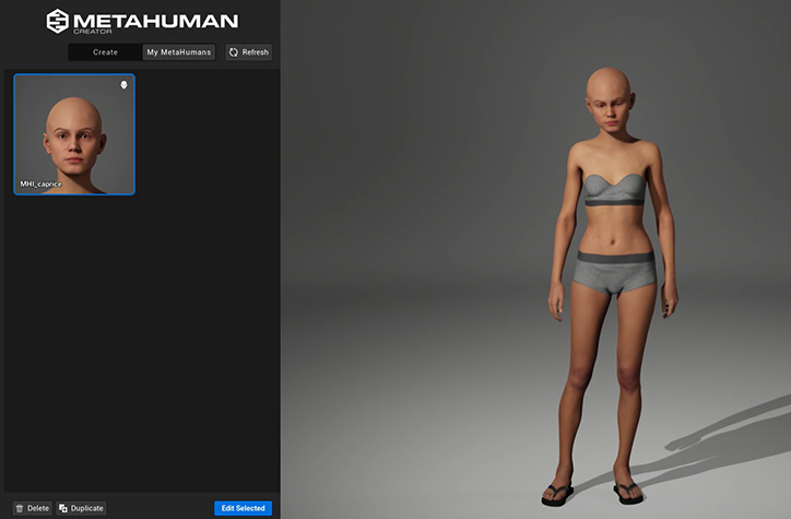 MetaHuman Creator Dashboard
