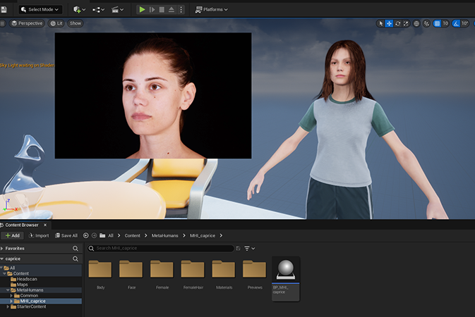 Finished Avatar in Basic Scene